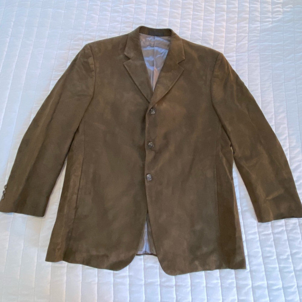 TALLIA Brown Suede Men's Sport Coat Blazer 44R